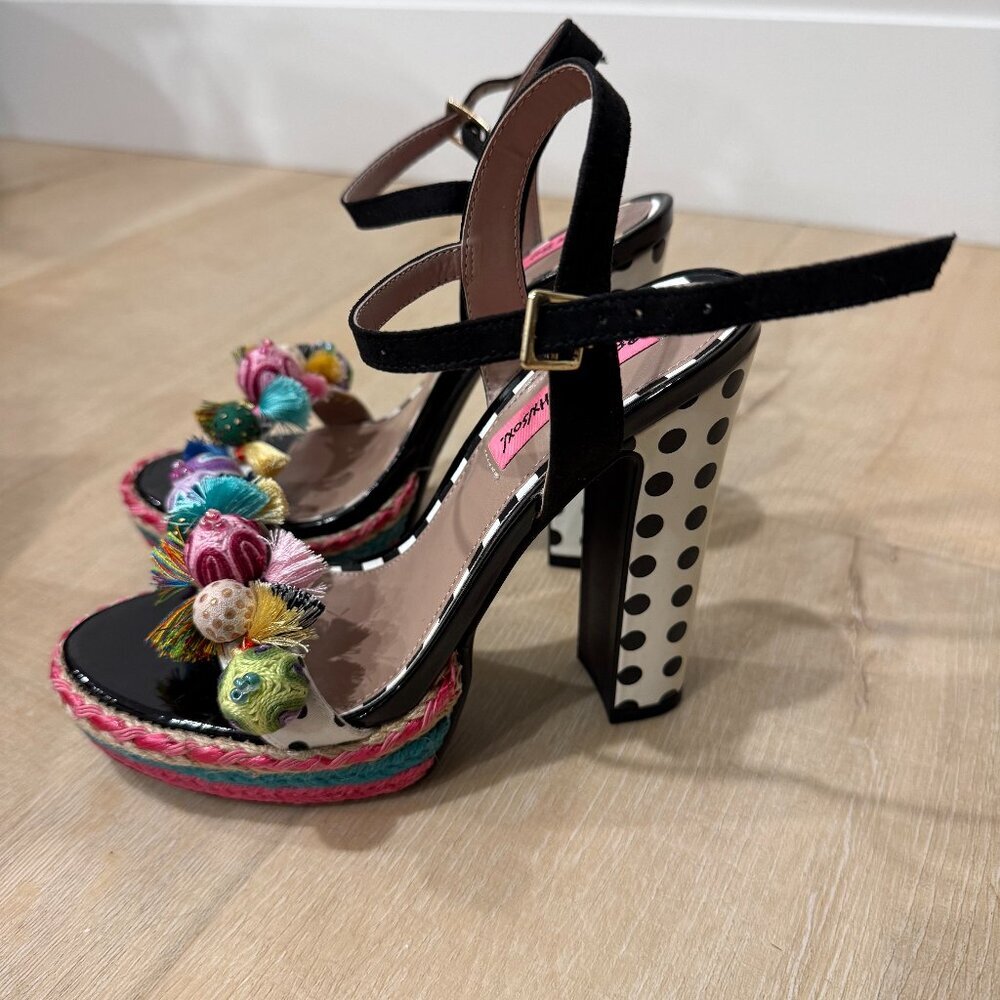 Betsey Johnson Polka Dot Multi Heel Size 6